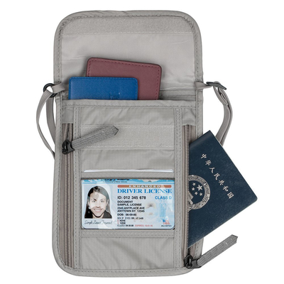 Le voyage en nylon du gris RFID de Ripstop met en sac la ceinture d'argent imperméable de taille de voyage