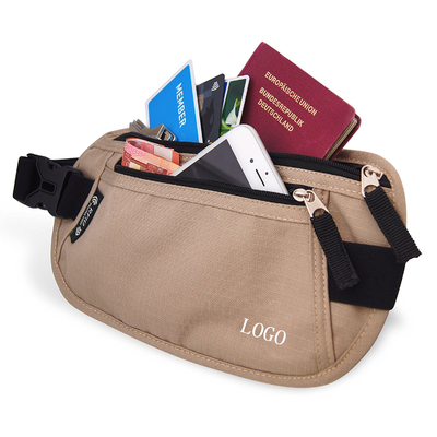 Le voyage brun clair de la taille RFID met en sac le portefeuille pour le passeport/argent liquide/sport