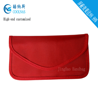 Le voyage rouge du téléphone portable RFID met en sac/le portefeuille de protection de Rfid bouclier de signal