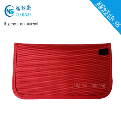 Le voyage rouge du téléphone portable RFID met en sac/le portefeuille de protection de Rfid bouclier de signal