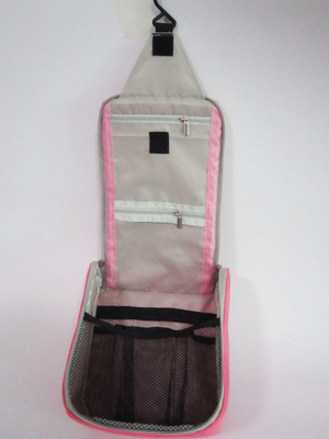 Maille de sac de lavage de voyage de l'article de toilette des femmes roses à l'intérieur de la taille adaptée aux besoins du client