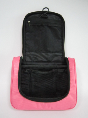 Polyester cosmétique accrochant portatif du sac 600D de lavage de voyage pour des femmes